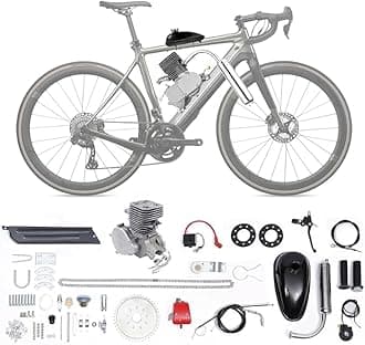 Upgraded 100cc Bicycle Engine Kit 2 Stroke Motorized Bike Engine Kit Super Fuel-Efficient Gas Motor for 26"-28" Bikes with 36T Sprocket - Full Set