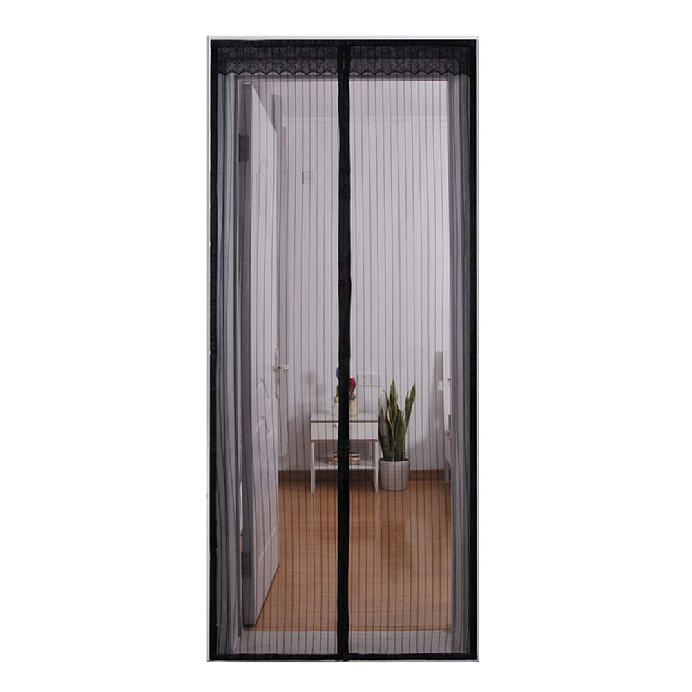 Magnetic Fly Screen Door, Heavy Duty Mesh Screen Magic Paste Mounting without Drilling for Balcony Sliding Doors Living Room Children's Room,Black,100x200cm(39x79inch)