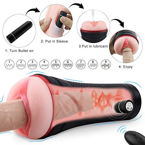 Automatic Sucking Remote Control Piston Cup, Electronic Massage Cup Pocket Puss-ey Stroker, Handsdree Pussy Male Multiple Modes Sucking Vibrating Toys for Men, Intelligent Sexy Underwear Tool Tshirt