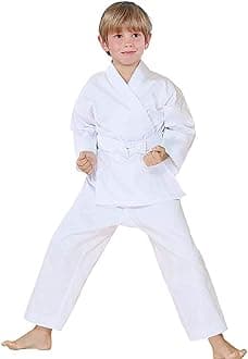 Karate Uniform for Kids, Teens, and Adults - White Karate Gi with White Belt