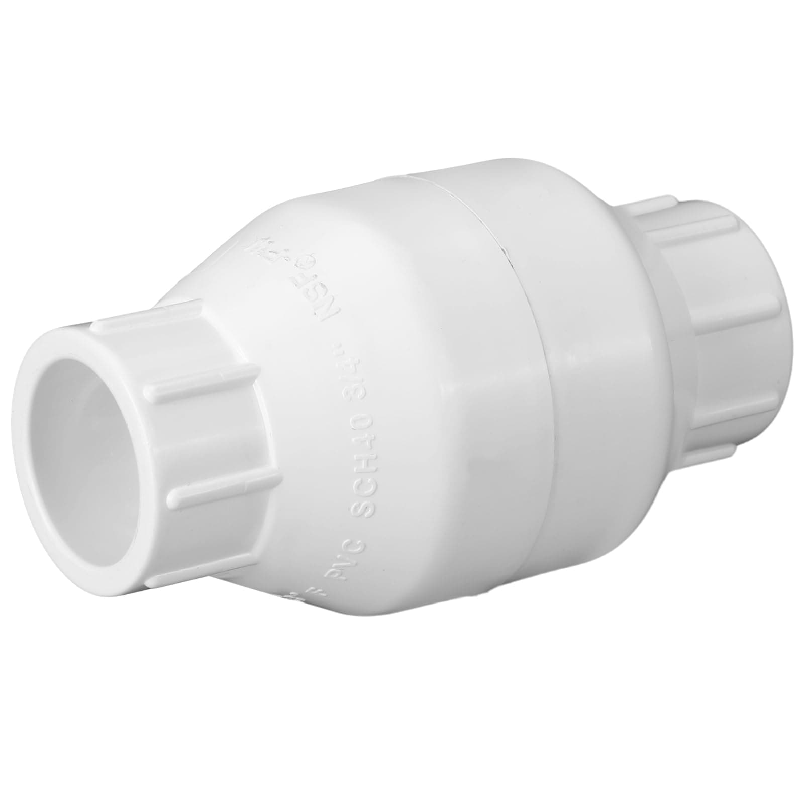 Geetery 1 Pcs 3/4 Inch PVC Inline Check Valve Solvent Connections White Plastic Backflow Preventer Pipe Fittings Check Socket Schedule