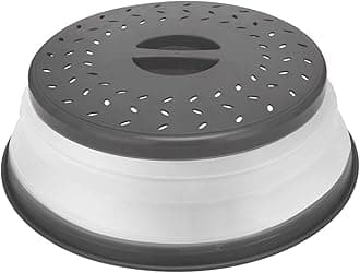 Collapsible Microwave Cover for Food Microwave Splatter Cover with Grip Handle 10.5-inch Grey