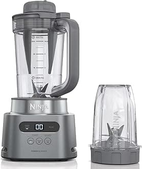 Ninja SS150 TWISTi Blender DUO, High-Speed 1500 WP Smoothie Maker & Nutrient Extractor* 3 Functions Smoothie, Frozen Drinks & Bowls, smartTORQUE, 34-oz. Pitcher & 18-oz. To-Go Cup, Cloud Silver