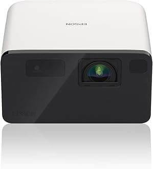 EF-21W Mini Smart 3LCD Projector, Full HD, 1000 Lumens, 150 Inch Display with HDR, Google TV, Dolby Atmos Sound, Gaming & Home Cinema Laser Projector - Warm White