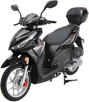 HHH Upgraded 150cc Scooter Spark150 Fully Automatic Street Scooter with Gy6 Engine 150cc Motorcycle Moped Gas Street Bike for Adult and Youth (Black)