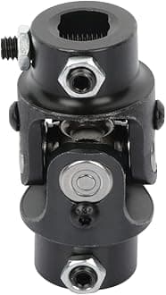 SCITOO 13/16"-36 Spline x 3/4" DD Steering Shaft Universal U-Joint Black Single, 83mm Working Angle 35 Degree