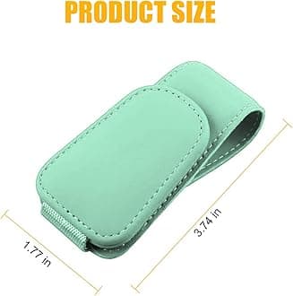 AICEL Sunglasses Holders for Car Sun Visor, Leather Eyeglasses Hanger Mounter, Magnetic Glasses Holder and Ticket Card Clip, Auto Interior Accessories Universal for SUV Pickup Truck (Light Green)