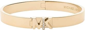 Michael Kors Women's Hardware Gold-Tone Stainless Steel Bangle Bracelet (Model: MKJ7697710), Standard, Non-Precious Metal, crystals
