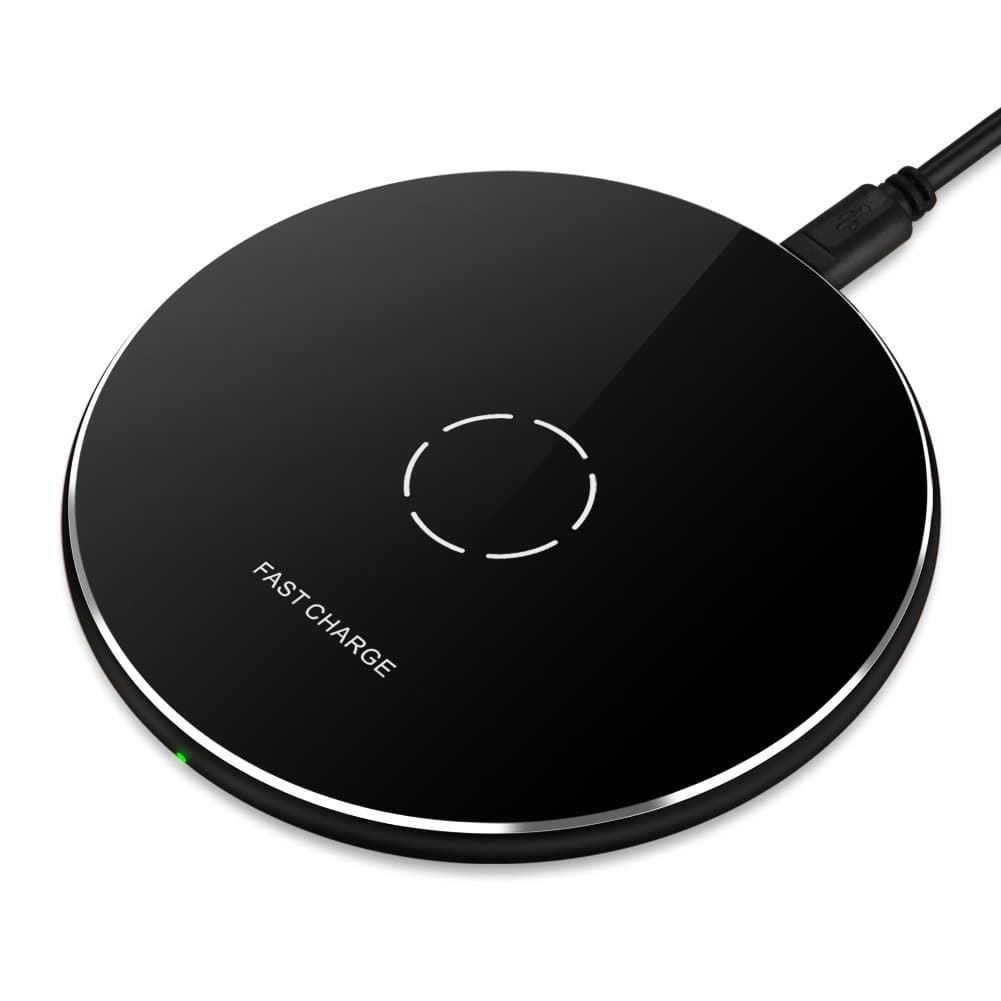 GOLDFOX Wireless Charger for iPhone X iPhone 8/8 Plus and Qi-Enabled Devices, Ultra-Slim Qi Wireless Charging Pad Fast Charge for Samsung Galaxy S9 S9 Plus Note 8 S8 S8 Plus S7 Edge S7 S6 Edge+ Note 5