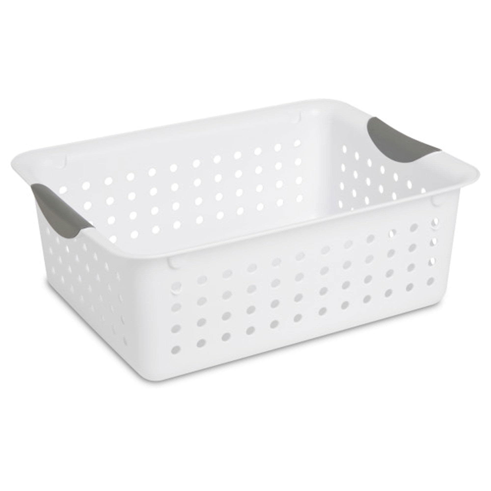 Sterilite 12-Pack Medium Ultra Basket, Open Top Plastic Storage Organizer, White - Classic Baskets for Organizing Countertops, Pantry Shelves, Kitchen Cabinets, Laundry Rooms or Home Offices