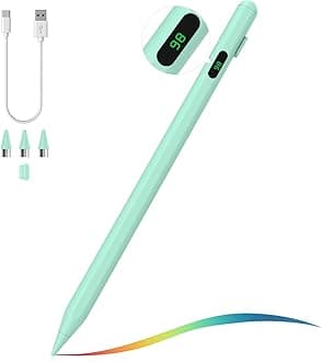 MoKo Stylus Pen for Touch Screen, Active Universal Stylus Pen Compatible with iPad/iPhone/Samsung/Tablet Devices and Other iOS/Android Smartphone, Tablet Pen with Power Display, Green