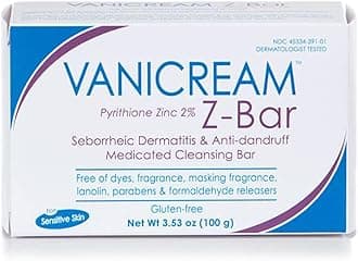 VanicreamZ-Bar - 3.53 oz - Medicated Cleansing Bar with Maximum OTC Strength for Sensitive Skin - Helps Relieve Itching, Redness and Flaking Associated with Dandruff