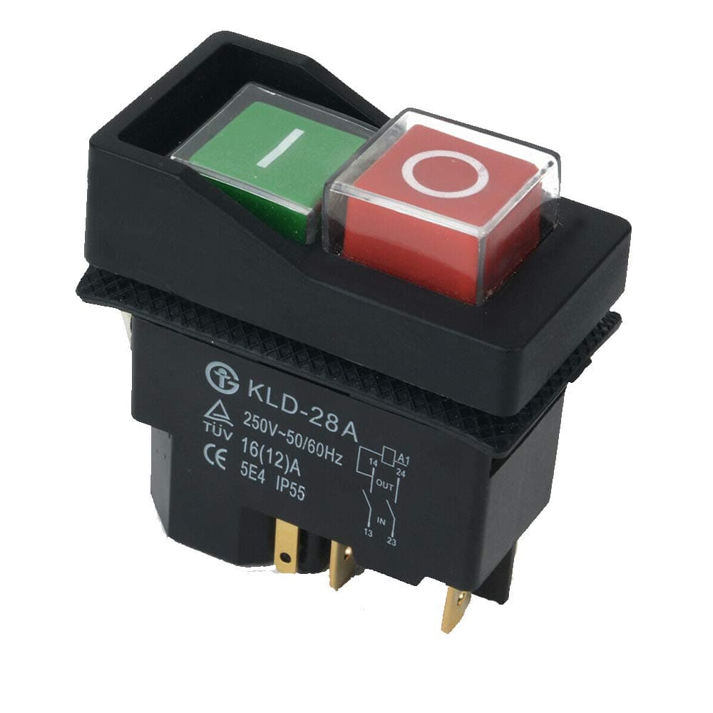 1 Pcs KLD-28A Waterproof Magnetic Switch ON Off Pushbutton Switch 220V IP55 Electric Spares Parts