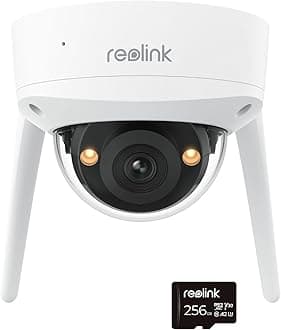 REOLINK 4K 8MP Outdoor Security Camera, Dome Surveillance Camera with IK10 Vandal-Proof, Dual-Band Wi-Fi 6, 256GB microSD Card Included