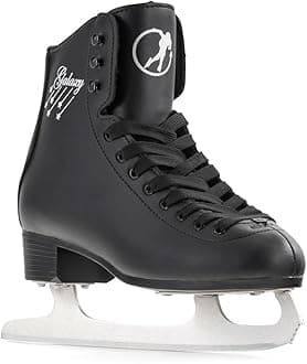 Galaxy Figure Ice Skate with Pre-Sharpened Carbon Stainless Blade and Ergonomic Heel Design | Timeless and Elegant Women's and Men’s Ice Skating Nu-buck Sueded Feel Lining and Printed Side Details