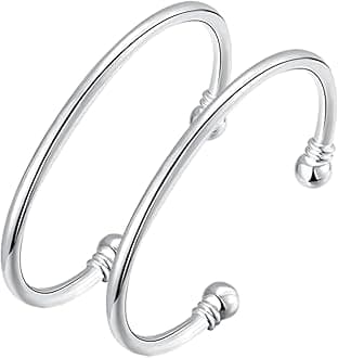 Sterling Silver Bangle Bracelets for Women,Fashion Jewelry Simple Adjustable 925 Silver Cuff Bangles for Women Mom Wife Valentine Mothers Day Gift