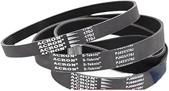 MYruN V-Belt Treadmill Belt Drive Belt 230J/PJ584 240J/PJ610 3/5Ribs Rubber Multi Groove Belt Multi Wedge Treadmill Motor Bike Fitness MYruN (Size : 305J-PJ775, Style : 1PC_12RIBS)