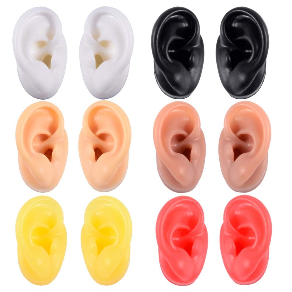 Soft Silicone Ear Model for Hearing aid 1:1 Human Ear Ear Model Simulation Display Props Teaching Tools Jewelry Display Earrings