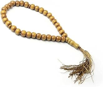 8mm Brown Sandalwood Prayer Beads, 33 Bead Islamic Tasbih Rosary, Unisex Adult Bracelet