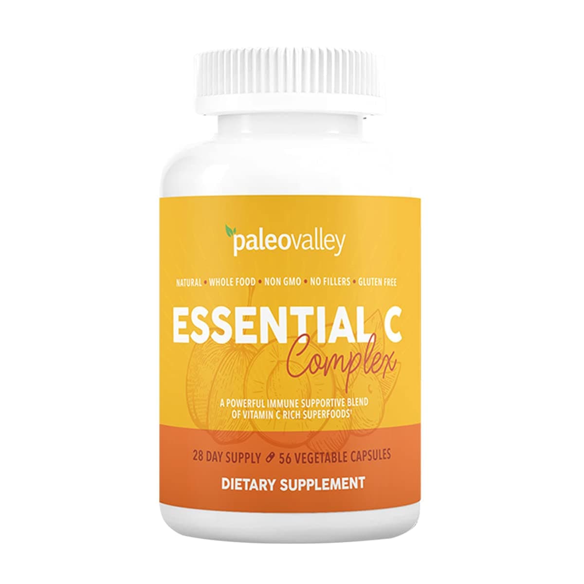 Essential C Complex - Vitamin C Supplement for Immune Support - 1 Pack, 450mg - Organic Superfoods Unripe Acerola Cherry, Camu Camu, Amla Berry - No Synthetic Ascorbic Acid - USA Made