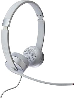 Lenovo 100 Stereo Analog Headset, 3.5mm, 180° Boom Microphone, Memory-Foam Earcups, GXD1B60597, Cloud Grey