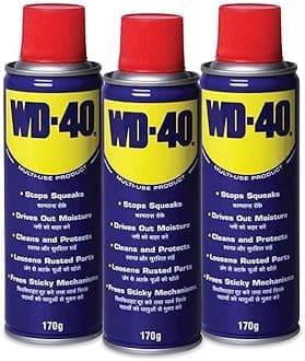 WD 40 Multipurpose 170g Spray for Auto Maintenance, Rust Remover, Lubricant, Loosens Stuck & Rust Parts, Removes Stain & Sticky Residue, Descaling, All purpose Protectant & Cleaning Agent (Pack of 3)