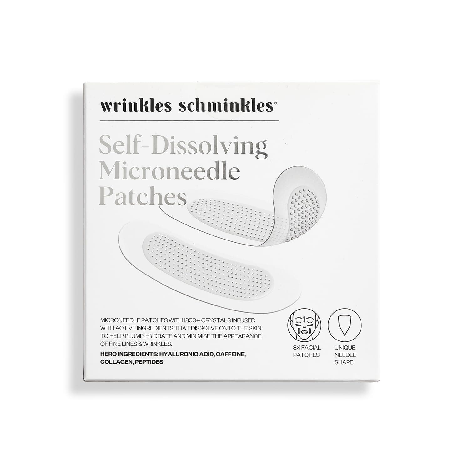 Self-Dissolving Microdart Patch for Face - Target & Reduce Wrinkles, Ultimate Facial Hydration and Rejuvenation Anti Wrinkle Patches (4 pairs)
