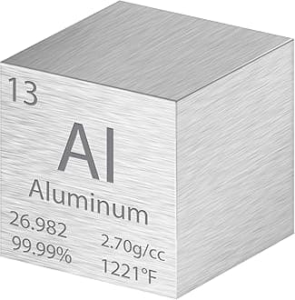 Tungsten Cube Metal Density Cubes Pure Metal High Density Element Cube for Element Collections Lab Experiment Material Hobbies Heavy Small Objects Experience (Aluminum, 1 Inch)