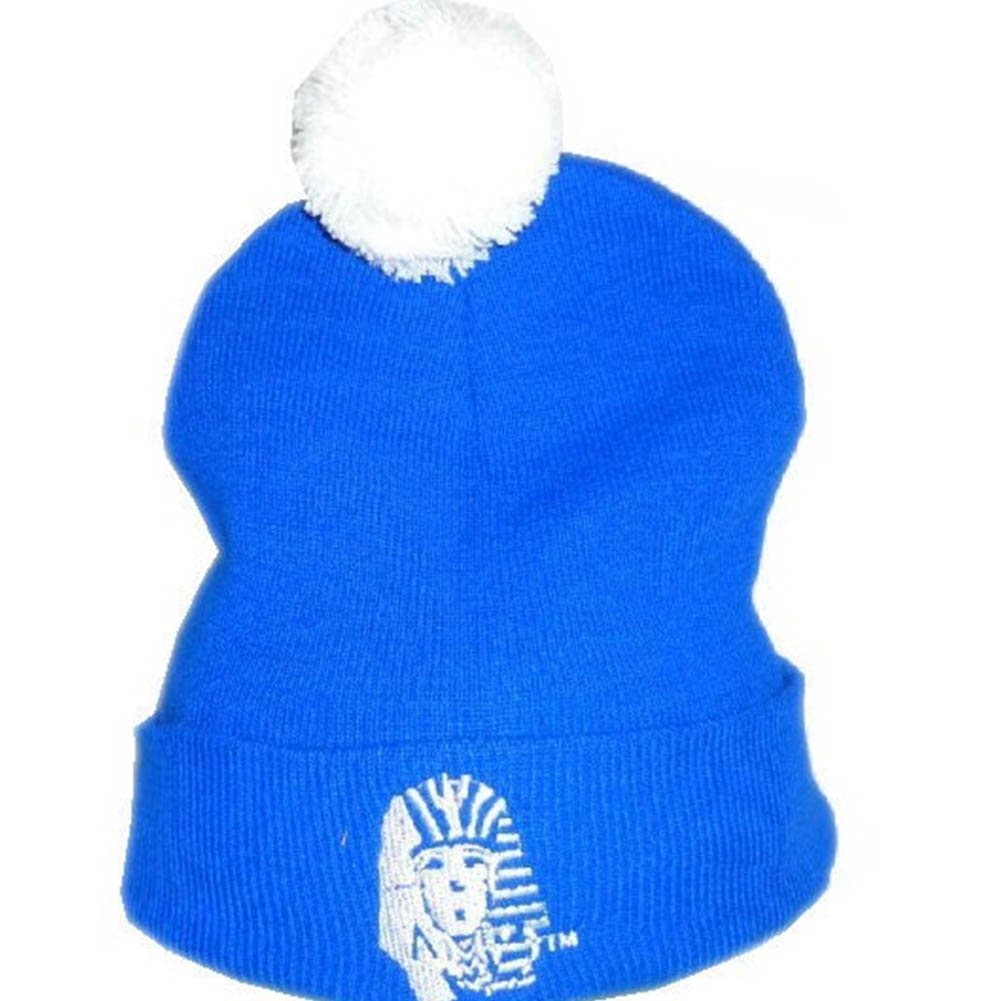 Last King Beanie Hat With Ball Blue