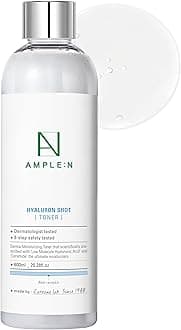 Ample:N Hyaluron Shot Toner – Korean Hyaluronic Acid and Ceramide Hydrating Face Toner - Moisturizing Essence for Minimizing Wrinkles – Dewy Healthy Glow Skin Booster for Dry Skin, 20.3 fl.oz.