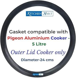 Kitchen Mart Gasket compatible with Pigeon Aluminium Pressure cooker (Outer Lid) (5 Litres)