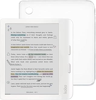 Libra Colour White eReader with Case Bundle