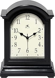 Miniature Grandfather Clock for Mantle, Vintage Tabletop Clock with Antique Design, 9"x6", Black