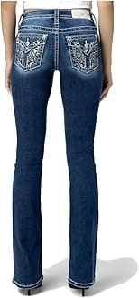 Women's Albus Faux Flap Pocket Mid-Rise Bootcut Jeans