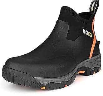 Men's Rubber Boots, Waterproof Ankle Rain Boots, Insulated Working Booties with Comfortable Sports Sole, Outdoor Mud Boots for Yard Chore