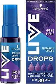 Schwarzkopf LIVE Colour Drops Orchid Purple Semi-Permanent Hair Dye, 30ml, Hair Colour that Lasts 2-12 Washes, Purple Hair Dye Drops