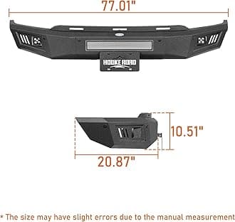 Hooke Road 21-23 F-150 Steel Front Bumper w/LED Lights & License Plate Bracket Compatible with Ford F-150 2021 2022 2023 (Excluding Raptor)