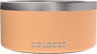 Coldest Dog Bowl - Anti Rust Metal & Non Slip Dog Bowls Large, Spill Proof Heavy Duty 3 Layers Insulated Dog Bowl - Food and Water Bowl for Dogs, Cats & Pets, Dishwasher Safe (200 oz, Sahara Peach)