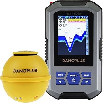 Danoplus Wireless Fish Finder Portable Fishfinder Sonar Sensor 147Feet Depth Detection Rechargeable Finders Kayak Fishing Accessories For Sea Fishing, Ice Boat