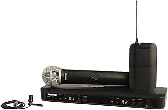 Shure BLX1288/CVL Wireless Microphone System - 14-Hour Battery Life, 300 ft Range, UHF | Includes Handheld & Lavalier Mics, Dual Channel Receiver | J11 Band (BLX1288/CVL-J11)