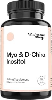 Wholesome Story Myo-Inositol & D-Chiro Inositol Supplement for Women | Fertility Supplements for Hormonal Balance & Ovarian Health Support | Myoinositol | Ideal 40:1 Ratio | 90 Servings