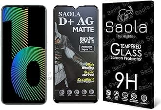 Saola D+ Matte Tempered Glass With 18H Hardness For Realme Narzo 10 (Pack Of 1) With Free Installation Kit. Full Screen Coverage - 6.5 Inch