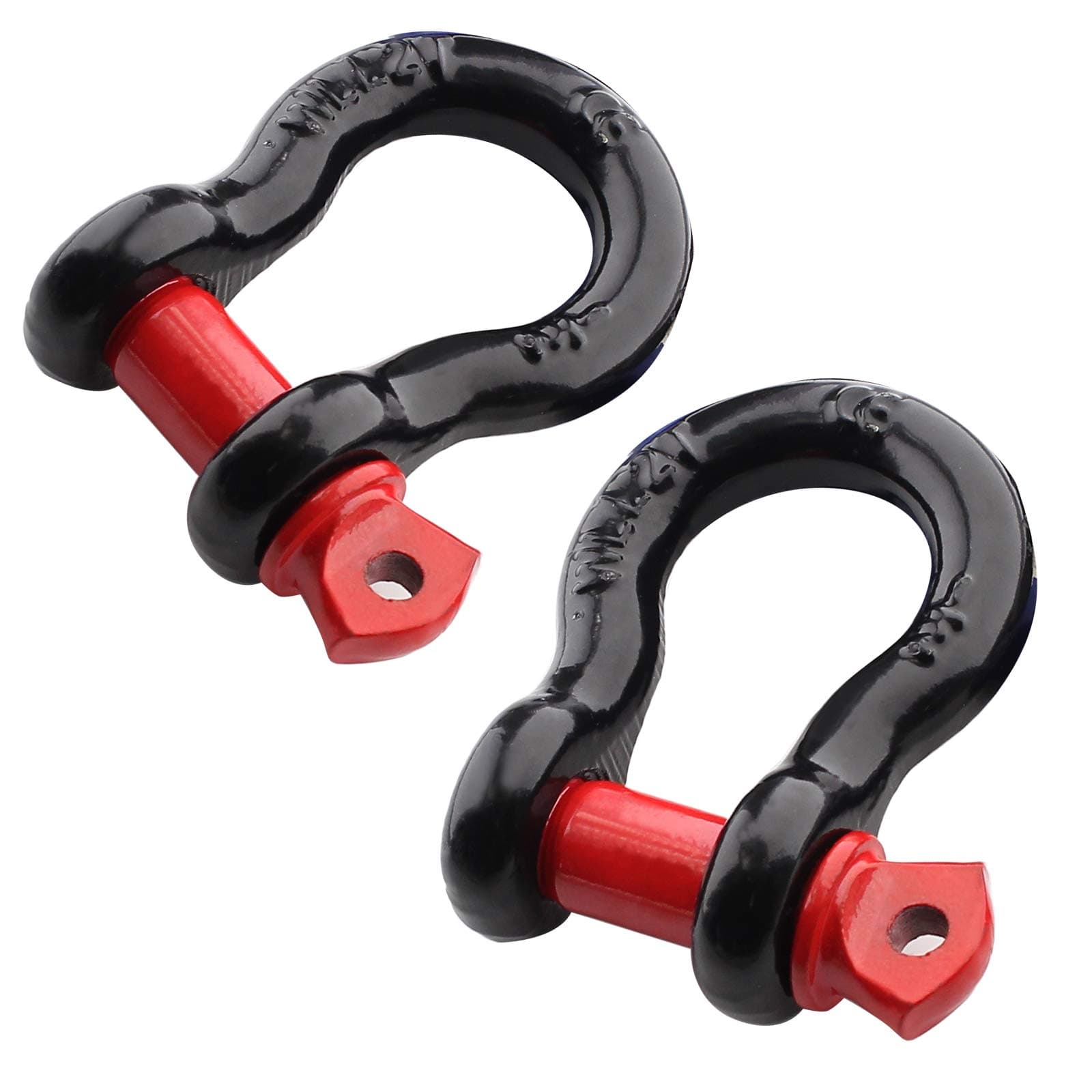 2Pcs 1/2 Inch D Ring Shackle, D Shackle Rugged 12 Ton(26,455 lbs) Maximum Break Strength, 2 Ton (4409 Lbs) Capacity
