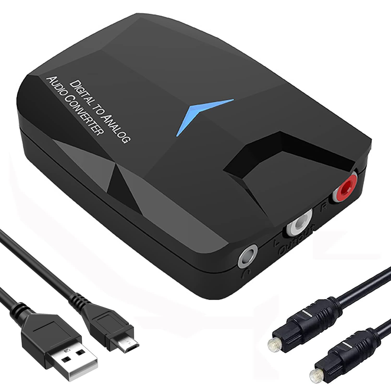 MAKINGTEC DAC Digital to Analog Audio Converter with Bluetooth 5.0 Receiver, Optical Coaxial Bluetooth Digital Audio to Stereo Analog RCA & 3.5mm