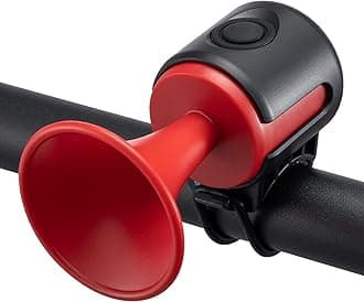 Electric Bike Horn with 120dB Sound, 300mAh Battery, Waterproof, Loud Alert for Cyclists (Red)