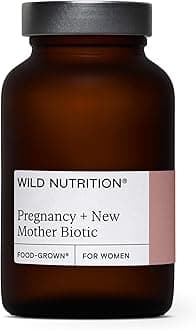 WILD NUTRITION Food-Grown Pregnancy + New Mother Biotic | Pregnancy Vitamins for Women | Food-Grown Pregnancy Vitamins for Women | Prenatal Probiotic with 4 Strains of Probiotic | 30 Capsules