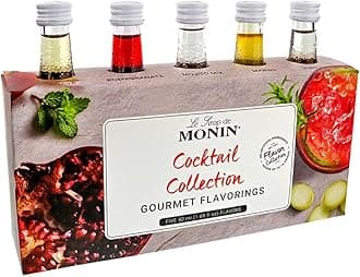 5 Flavor Classic Cocktail Collection: Pomegranate, Mojito, Agave Nectar, Mango, and Pure Cane Syrups, Great for Classic Happy Hour Cocktails, Non-GMO, Gluten-Free (50 ml per bottle)