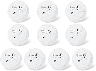 Geevon 10 Pack Water Leak Detectors, 100dB Water Sensor Alarms Flood Detector for Basements, Bathrooms, Laundry Rooms, Kitchens, Garages, and Attics, Water Alarms Battery-Operated (Battery Included)