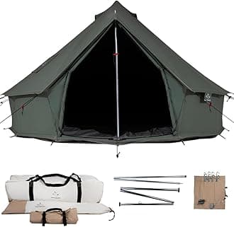 WHITEDUCK Regatta Canvas Bell Tent - w/StoveJack, Waterproof, 4 Season Luxury Camping and Glamping Yurt Tent Outdoor