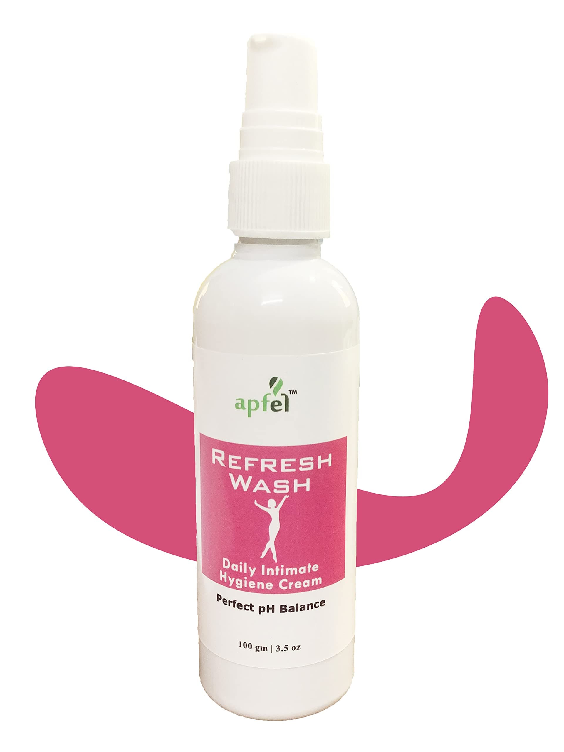 Apfel Refresh Intimate wash Sensitive Cleanser, Helps maintain Vaginal pH balance, Soothes from Dryness, Itchiness, Irritation and Rashes 100 ml